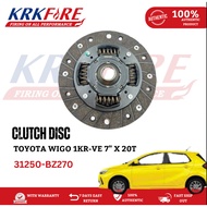 KRKFire Clutch Disc for Toyota Wigo 1KR-VE 7" x 20T 31250-BZ270