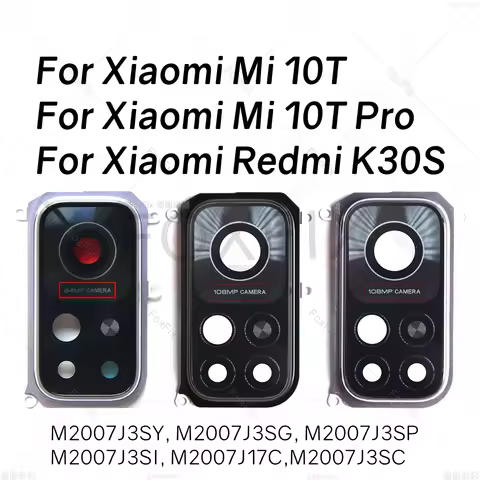 Back Camera Lens For Xiaomi Mi 10T Pro 5G Redmi K30S Rear Camera Glass Cover With Frame Bezel Replac