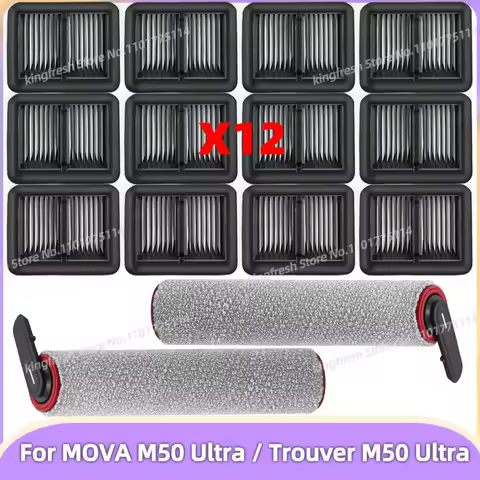 Compatible For ( MOVA M50 ULTRA / Trouver M50 Ultra ) Vacuum Main Roller Brush HEPA Filter Replaceme