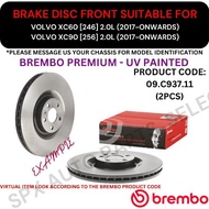 BREMBO GENUINE DISC BRAKE ROTOR (FRONT) FOR VOLVO XC60 [246] '17YR-ON / XC90 [256] '17YR-ON (366MM)