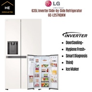 LG 635L Inverter  Side by Side Fridge in Beidge White Refrigerator Peti Ais Peti Sejuk GC-L257KQKW