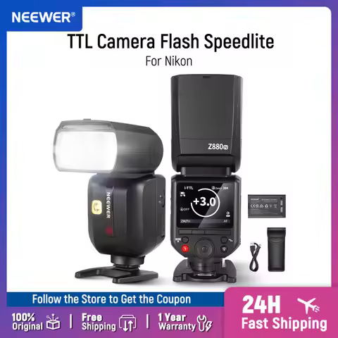 NEEWER Z880 76Ws 2.4G TTL Camera Flash Speedlite Compatible with Canon/Nikon/Sony Diffuser & Adapter