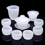 Glazed Tea Set Set Combination Exquisite Teacup Kung Fu Gaiwan Office Gift Glazed Gaiwan Set