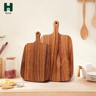 Homyl Acacia Wood Cutting Board Solid Wood Chopping Board for Steak Pizza Meat