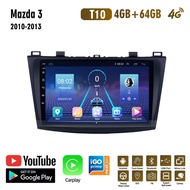ชุดหัวรถแอนดรอยด์10สำหรับ Mazda 3 2010-2013วิทยุสเตอริโอ9นิ้ว4 + 64G ระบบนำทางเครื่องเล่นมัลติมีเดีย