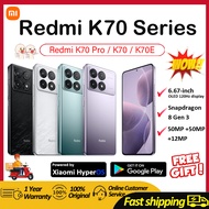【New arrivals/1 Year Warranty】 Xiaomi Redmi K70/Redmi K70E/Redmi K70 Pro Snapdragon 8 Gen 3 Xiaomi Hyper OS Smartphone /  K70 Snapdragon 8 Gen 2 6.67-inch/5000mAh 5G Cellphone 120W Fast Charging/K70E Dimensity 8300 Ultra Dual SIM MobilePhone