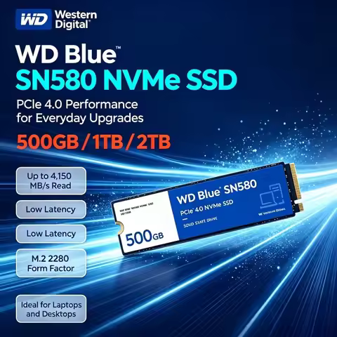 SN580 WD Blue NVMe PCIe 4.0 M.2 2280 500GB 1TB 2TB Solid State Drive High Performance Storage For La