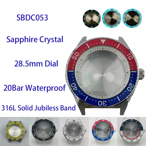 SBDC053 Watch Case Modified 62MAS Sapphire Arc Stainless Steel Ceramic Bezel Luminous Diver Watch Ac