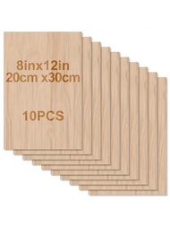 10入組/5入組手工藝品空白木板-12 x 8 英寸- 厚度1.5mm 拉丁板表面光滑-未完成的矩形木板，適用於激光切割，木材燒擦，建築模型，染色