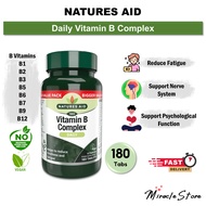 Natures Aid Vitamin B Complex Daily 180/90Tabs Vitamin B1 B2 B3 B5 B6 B7 B9 B12