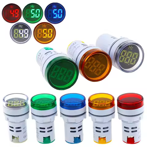 22mm 0-99 Hz Digital Display Electricity Hertz meter Frequency Meter Indicator Signal Light Combo Te