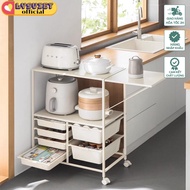 [LysVN] Kitchen Island Rolling, Kitchen Storage Island Rolling Trolley Shelf