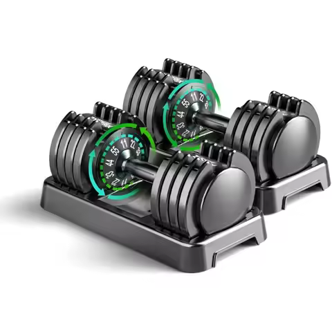 25/55lb Pair Adjustable Dumbbell Set, Adjustable Dumbbells Set of 2, 5 in 1/10 in 1 Free Weights Dum