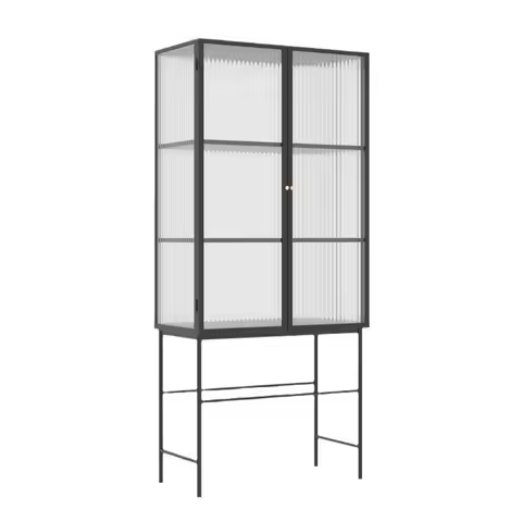 Wrought iron wine cabinet display household glass wine living room wall locker light luxury locker d