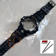 Strap and Bezel Glossy Black w/Gold font Replacement for GSh0ck GA-700/GA-710 / GA700 GA710