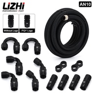 10AN AN10 Oil Fuel Fittings Hose End 0+45+90+180 Degree Oil Adaptor Kit AN10 Braided Oil Fuel Hose L