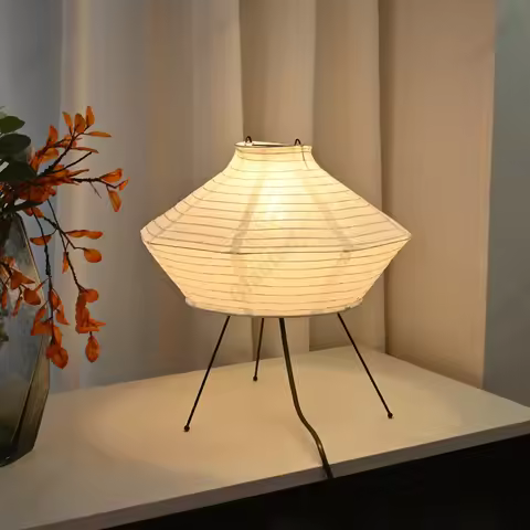 Japanese Designer Wabi-sabi Akari Noguchi Yong Table Lamp LED E27 Rice Paper Desk Light Living/Model