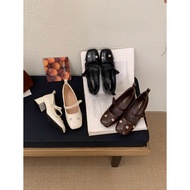 YOOEXINR Elegant, gentle, smooth leather high heel doll shoes with thick heels