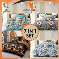 HOT SELLING Cadar 7D siap comforter  7in1 set bedsheet with comforter 1200 tc floral