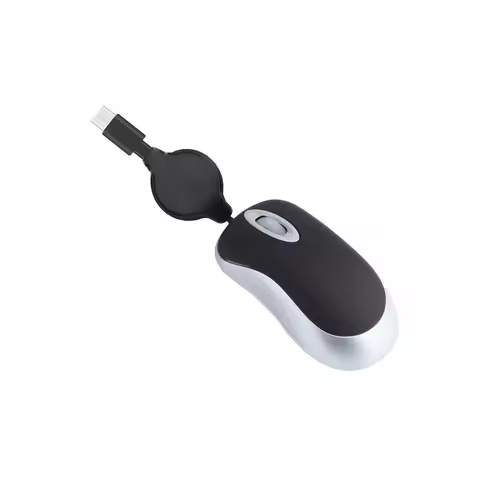 Creative Type C Wired Mouse Mini Retractable Cable Computer Mouse High Sensitivity Portable Retracta