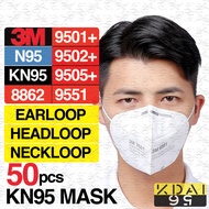 PREMIUM 50PCS 3M 9501 9502 Respirator N95 mask NIOSH PM2.5 N95 MEDICAL MASK Earloop Headloop Neckloop 3m earplug 3M 9513