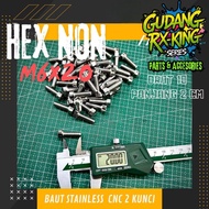 M6x20 mm STAINLESS CNC BOLT 2 HN KEYS M6x20mm (unit)