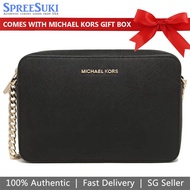 Michael Kors Handbag In Gift Box Crossbody Bag With Gift Bag Jet Set Large Crossbody Black / Gold # 35T8GTTC9L