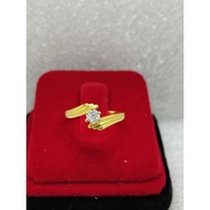 Emas 916 cincin Batu permata zircon