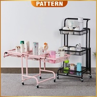 PATTERN 100% Full Metal 3 Tier Foldable Trolley with Wheels | Movable Rack | Multifunction Kitchen S