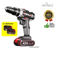 AIRAJ Impact Cordless Hand Tool Electric Drill LED Speed Adjustment 42V (1 Battery / 2 Batteries)