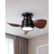 TALOYA Small Ceiling Fans with Lights, Black 22Inch Remote Control Mini Ceiling Fans with Quiet DC Motor Flush Mount 3 C