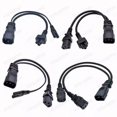 IEC 320 C14 Male Plug To 2XC13 C5 C7 C8 C13 Female Y Type Splitter Power Cord C14 To 2ways C13 Power