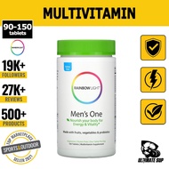 Rainbow Light, Men's One MultiVitamin, Vitamin C, D &amp; Zinc, Probiotics for Men, Immune Support, 90-150 Tablets