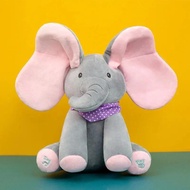 Animated Elephant Toys Plush Singing Elephant with Ears Moving Electric Plush Toy Adorable Elephant