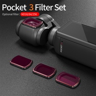 3 PCs Lens Filter Set True Color Lens Filter Kit ND16 ND64 ND256 Compatible For DJI Pocket 3 Camera Lens