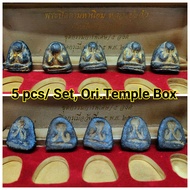 Super FamousRareOld Phra Pidta Lang Baaepphim Niyom Collection Set( 5 pcs/Set) of LP Parn Pidta Nua 