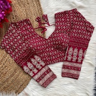 Readymade Saree Blouse Long Sleeves Sabyasachi Ajrakh