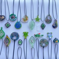 F1 Green Necklace Glass Necklace Glass Pendant Hand-Made Design Feeling Medieval Necklace Pendant Co