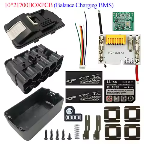 10X21700 Shell For MAKITA 18V Li-ion Battery Case BL1830 BMS Balance Charging Circuit Board PCBA Box