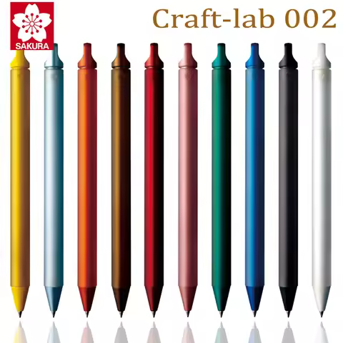 Japan SAKURA Craft Lab Gel Pen 002 Vintage Brass Ballpoint Pen High-end Office Business Black Pen 0.