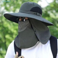 EXPEN Man Sun Hat, Cotton Neckline Mask Sunscrean Bucket Hat, Fashion Face Mask Mesh Wide Brim Summer Cover Face Cap Summer
