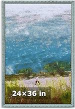 HLiWEGNS Vintage Blue 24x36 Frame, Single Frame, Wood Poster Frame with Green Finish for 24 x 36 Pos