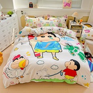 Dansunreve 3/4ชิ้น ชุดผ้าปูที่นอนลายชินจัง ชุดผ้าปู Crayon Shinchan bedding set  ผ้าปูที่นอน+ปลอกผ้า