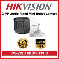 Hikvision DS-2CE16D0T-ITPFS 2MP Bullet Outdoor CCTV Camera with Audio