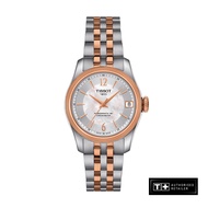 TISSOT Ballade Powermatic 80 COSC Lady Grey  &amp;  Rose Gold 5N Stainless Steel Bracelet and White Mother-of-Pearl Dial Watch - T108.208.22.117.01