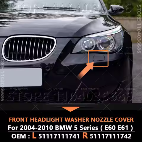 For 2004-2010 BMW 525i 528i 530i 530i 535i 545i 550i M5 (E60 E61) Front Headlight Washer Nozzle Cove