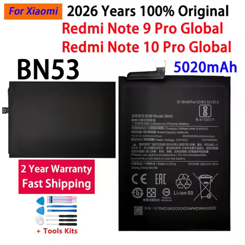 100% Original 5020mAh BN53 Battery for Xiaomi Redmi note 10 Pro global / note 9 Pro global replaceme