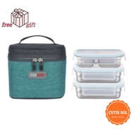 STENLOCK Korean POSCO Airtight Container Stainless Steel Lunch Box Pure 3 Layer Rectangular Picnic Lunch Box