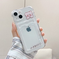 เคสไอโฟน เคส iPhone กันกระแทกเคสใส่บัตร เคสซิลิโคนใส เคสใสทรงสี่เหลี่ยม 11/12/13/7 Plus/8 Plus/7/8/SE 2020/XS Max/ X/XS/11Pro/11 Pro Max/12 Pro Max/12Pro/13Pro/13 Pro Max เคสใส่บัตร