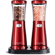 Electric Salt and Pepper Grinder Set, with Storage Base, Stainless Steel Rechargeable Salt and Peppe